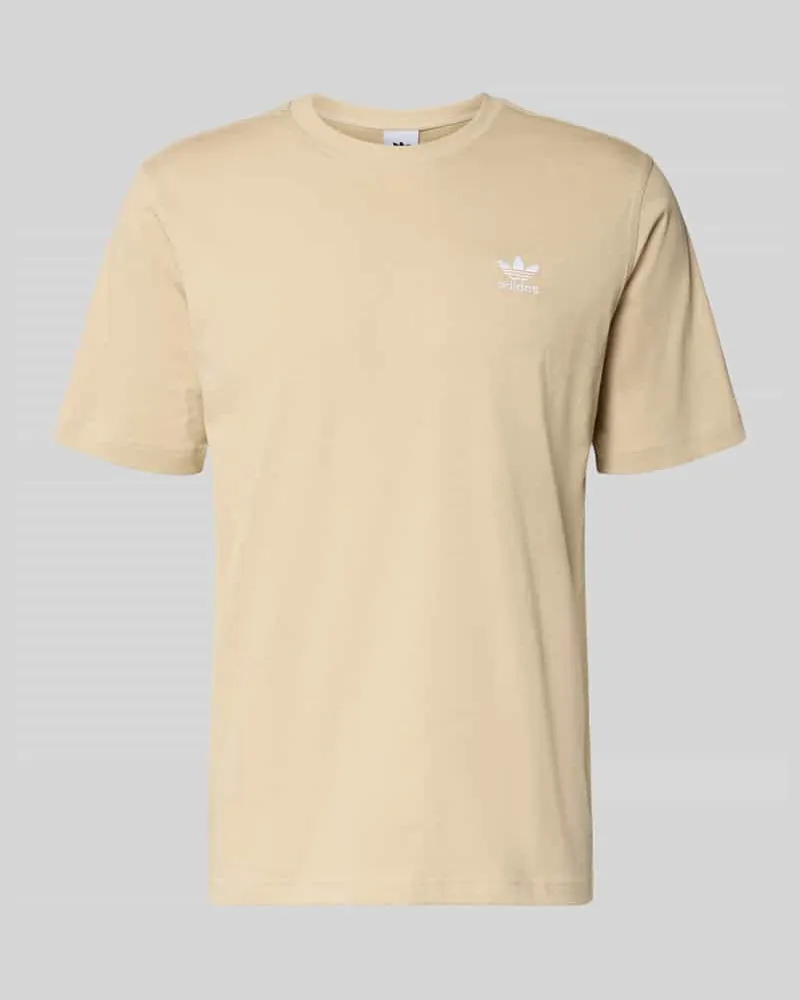 adidas T-Shirt mit Label-Stitching Beige