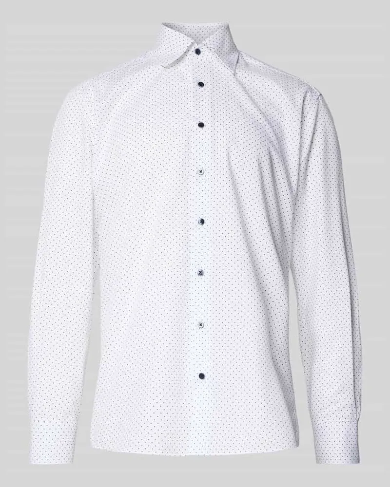 Eterna Regular Fit Freizeithemd aus reiner Baumwolle mit Kentkragen Weiss