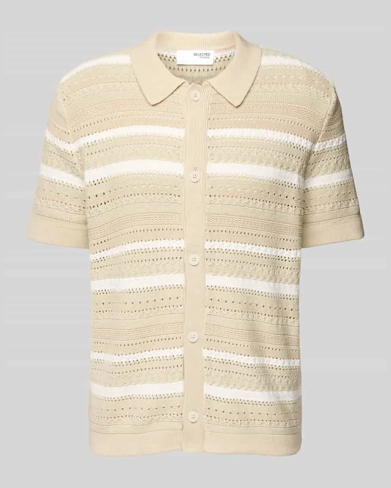 Selected Homme Regular Fit Freizeithemd mit Polokragen Modell 'PALO Offwhite