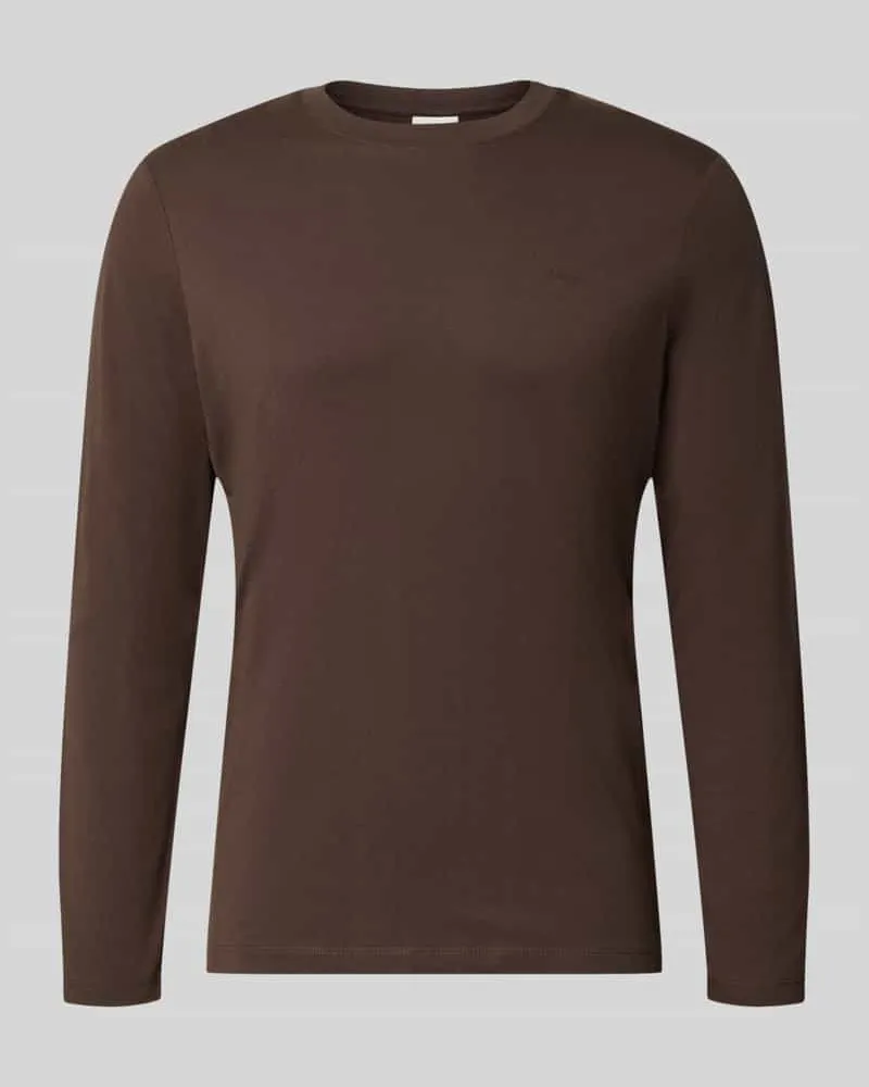 S.Oliver Langarmshirt mit Rundhalsausschnitt Schoko