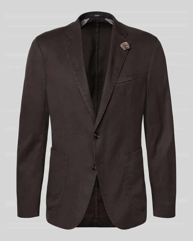JOOP! Sakko aus Leinen-Mix mit Reverskragen Modell 'Hoverest Dunkelbraun