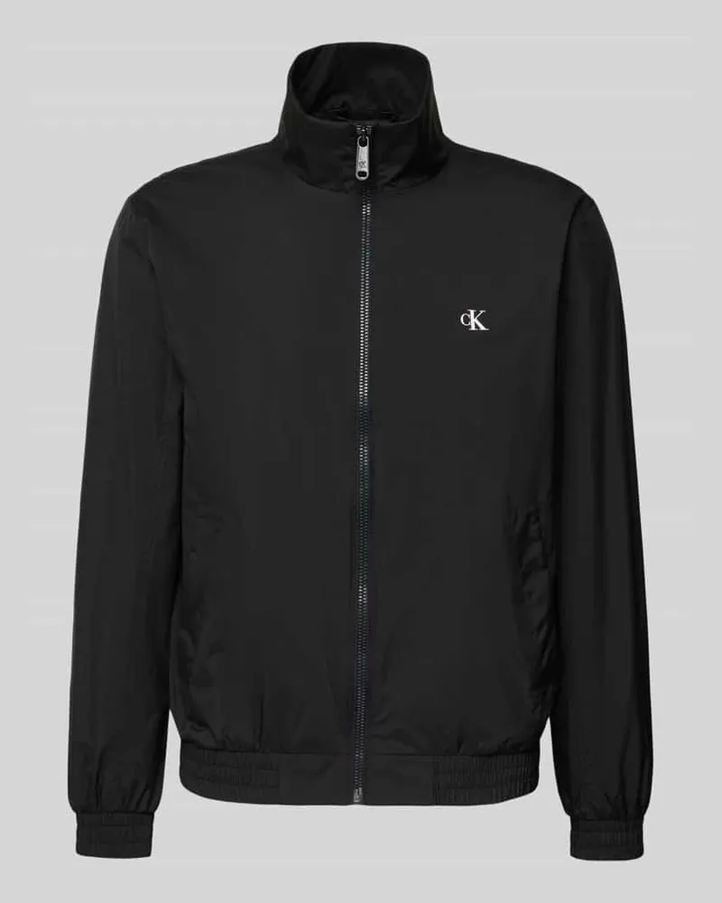 Calvin Klein Trainingsjacke mit Logo und Stehkragen Black