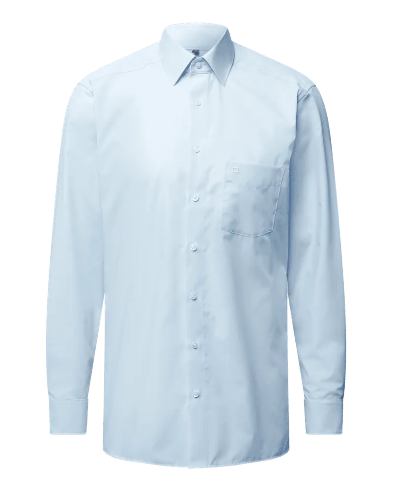 Olymp Modern Fit Business-Hemd aus Popeline Bleu