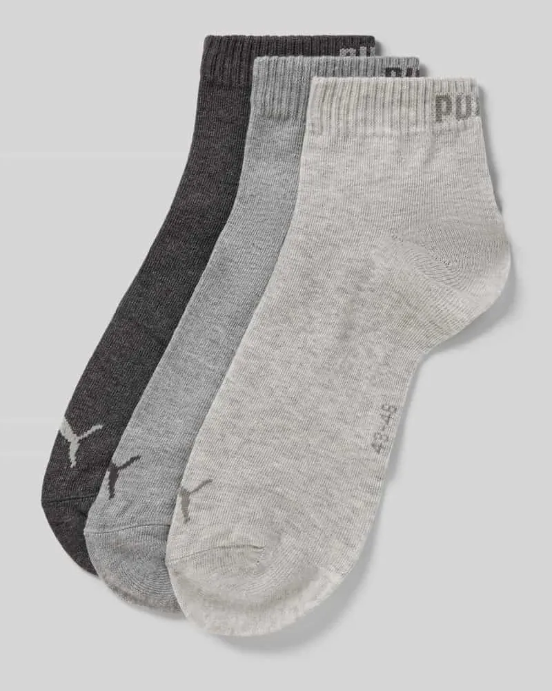 Puma Sneakersocken mit Logo im 3er-Pack Anthrazit