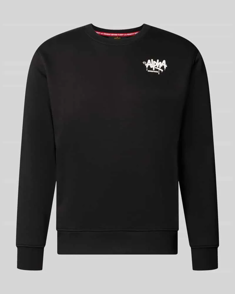 Alpha Industries Regular Fit Sweatshirt aus Baumwoll-Mix Black