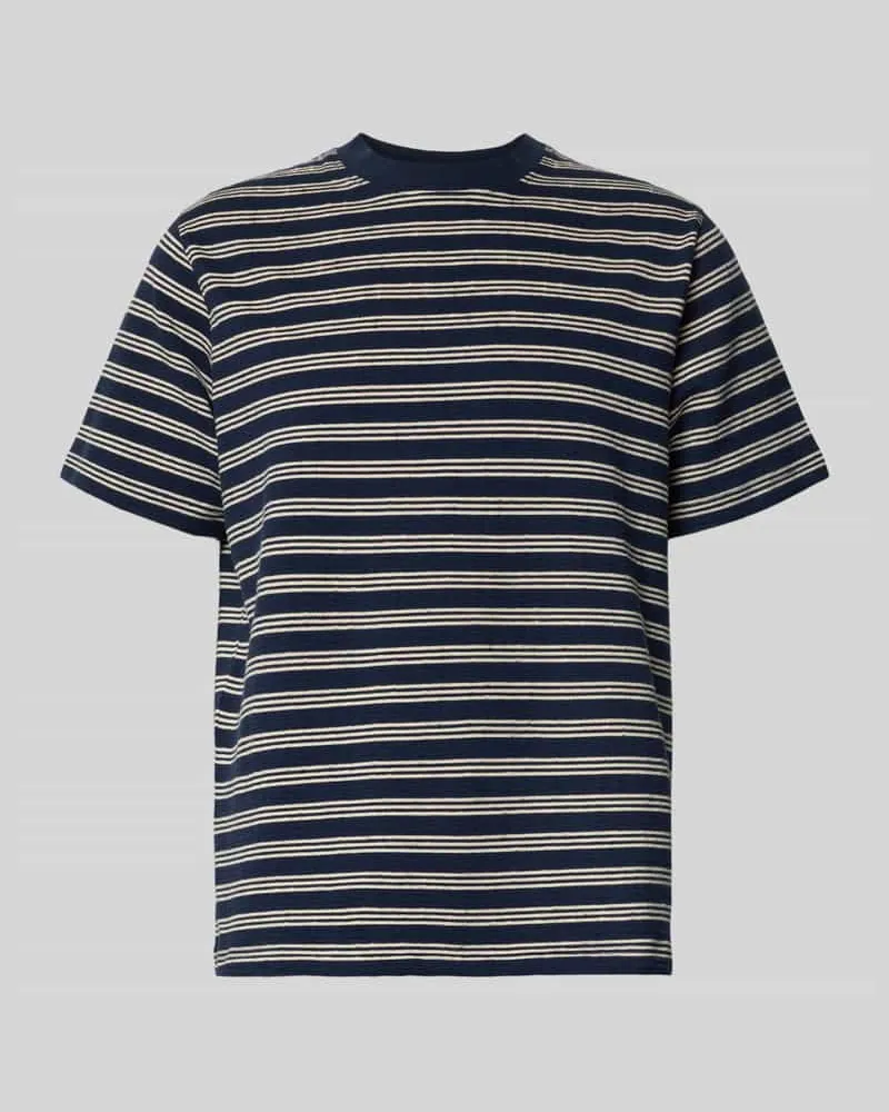 Selected Homme Regular Fit T-Shirt aus Baumwoll-Mix Modell 'ELI Marine