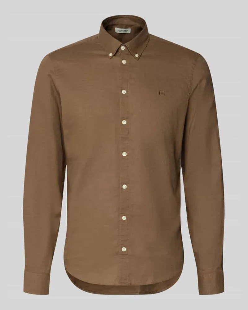 Casual Friday Slim Fit Freizeithemd mit Button-Down-Kragen Modell 'Anton Mittelbraun