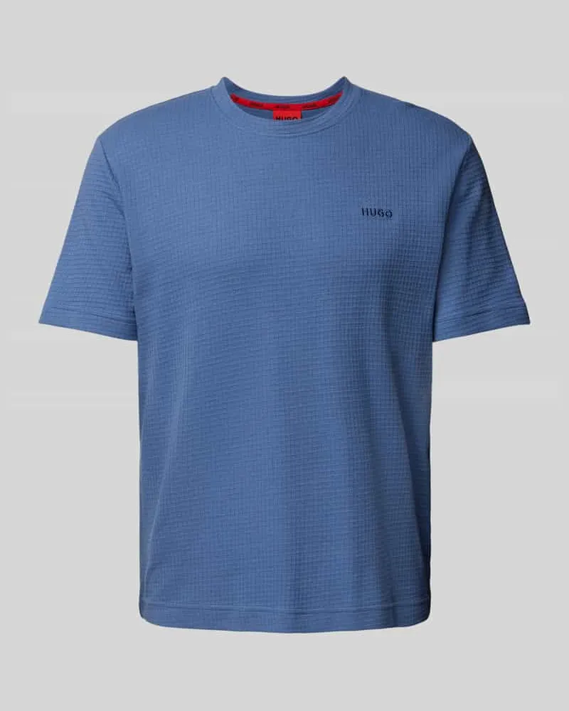 HUGO BOSS T-Shirt mit Strukturmuster Modell 'Austin Jeansblau