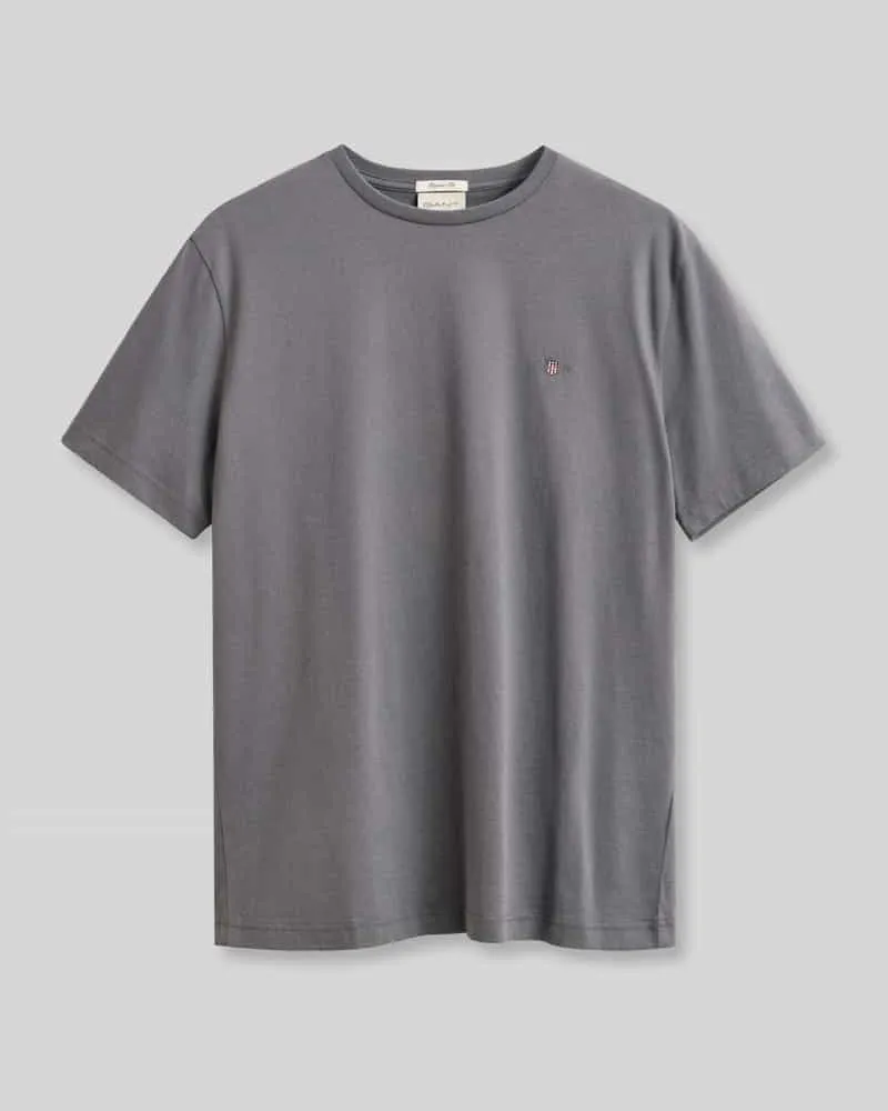 Gant Regular Fit T-Shirt aus reiner Baumwolle Stein