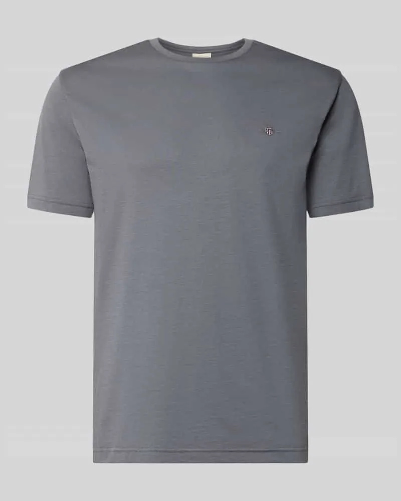 Gant Regular Fit T-Shirt aus reiner Baumwolle Stein