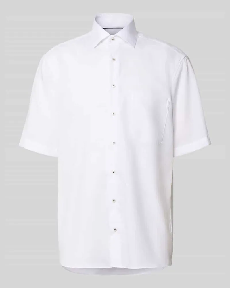 Eterna Relaxed Fit Business Hemd aus Lyocell-Mix Weiss