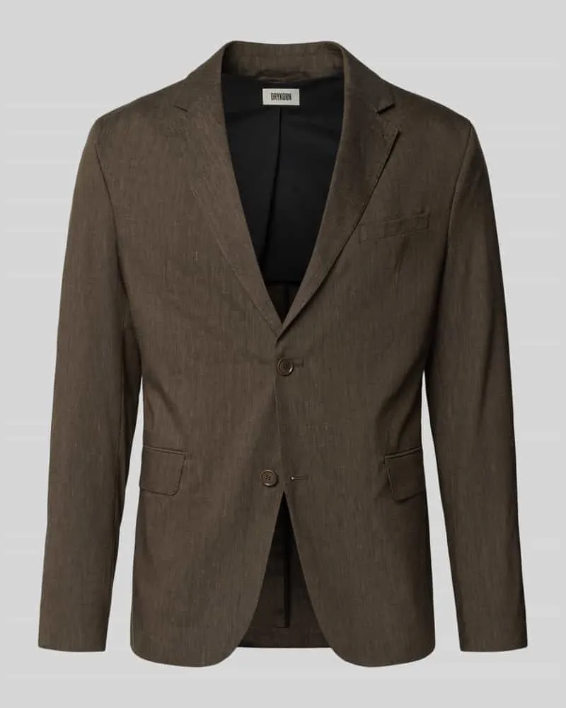 Drykorn Slim Fit 2-Knopf-Sakko mit Pattentaschen Modell 'YAMES Dunkelbraun