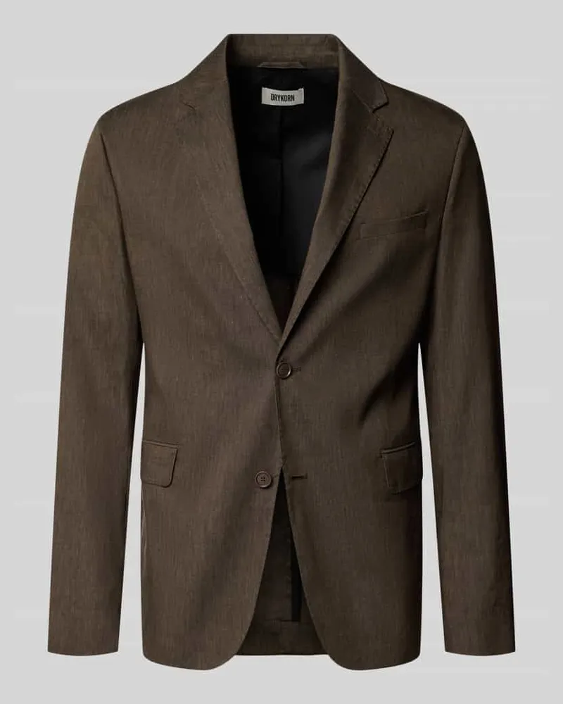 Drykorn Slim Fit 2-Knopf-Sakko mit Pattentaschen Modell 'YAMES Dunkelbraun