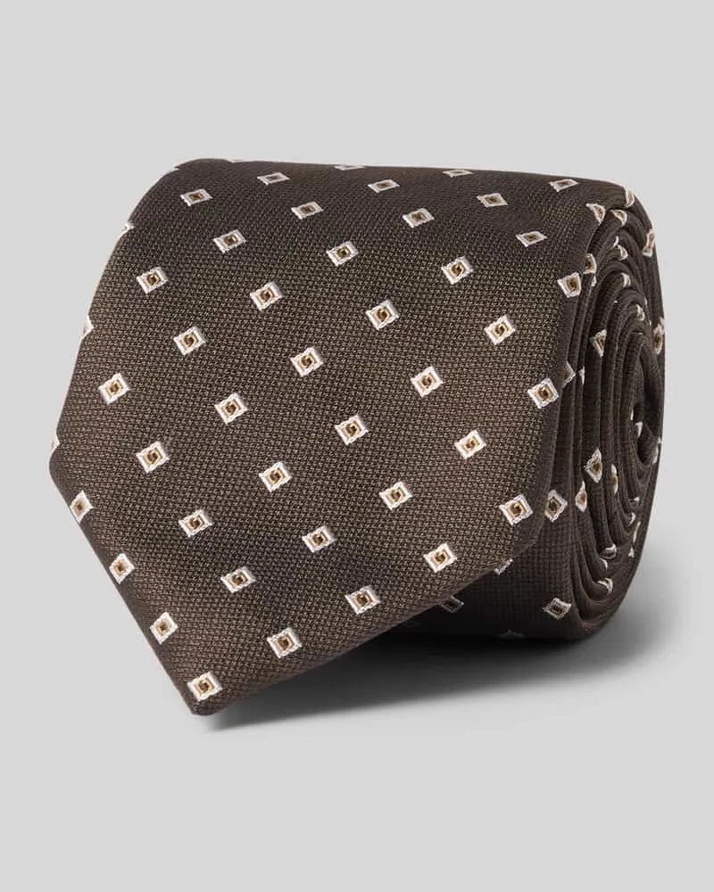 HUGO BOSS Krawatte aus Seiden-Mix Dunkelbraun