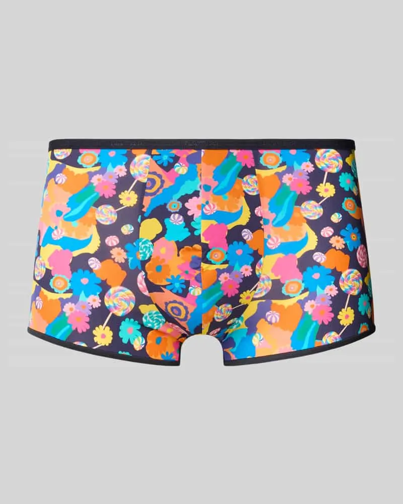 HOM Trunks mit floralem Allover-Print Modell 'Wonka Orange