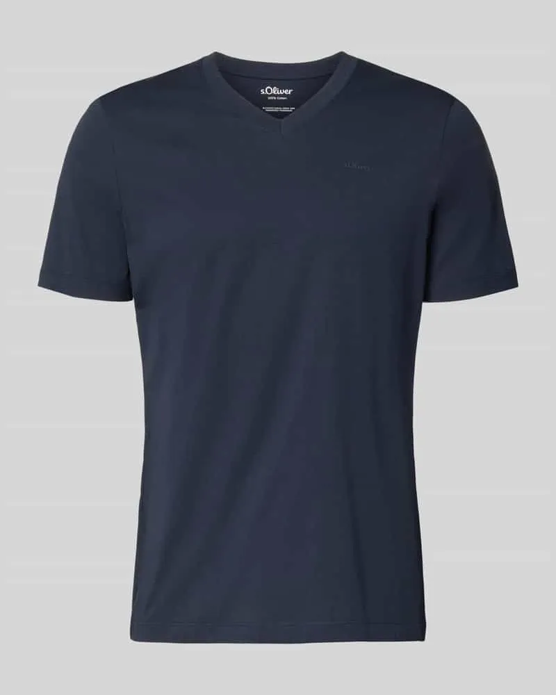 S.Oliver Regular Fit T-Shirt aus reiner Baumwolle Marine