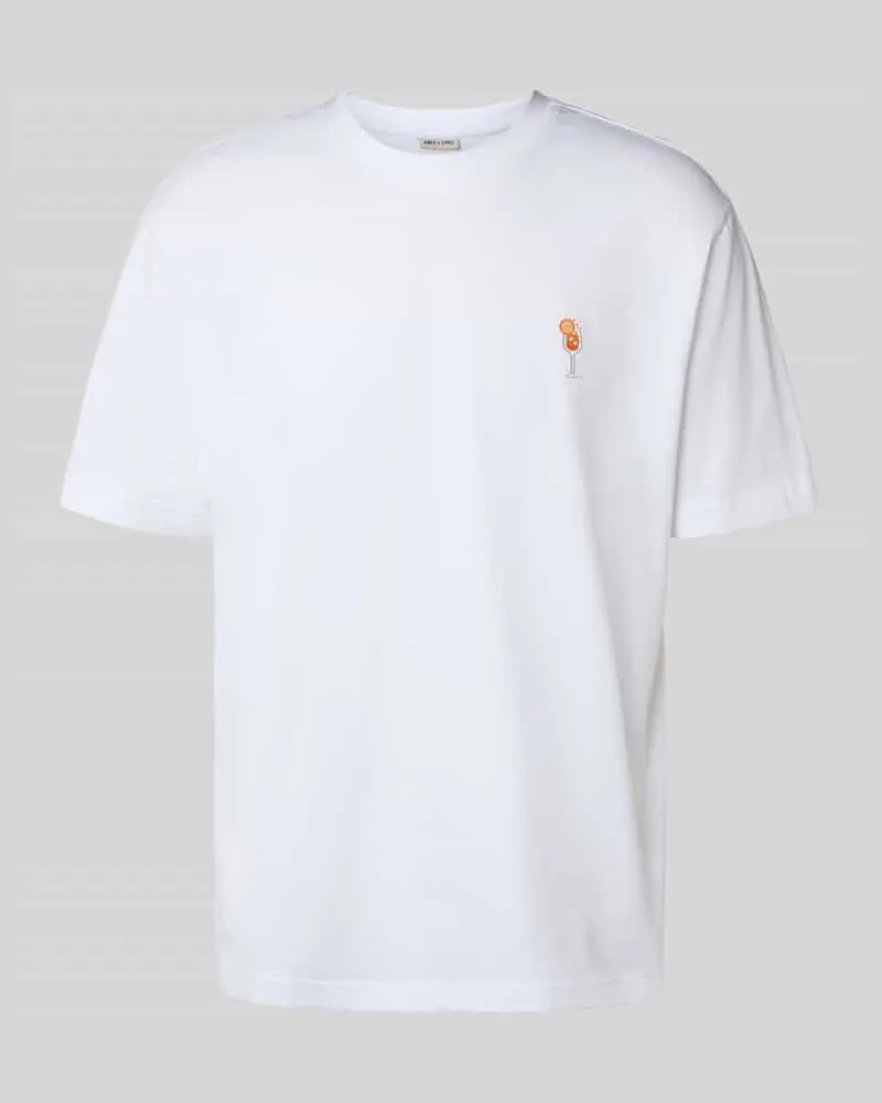 Only & Sons Relaxed Fit T-Shirt aus reiner Baumwolle Weiss