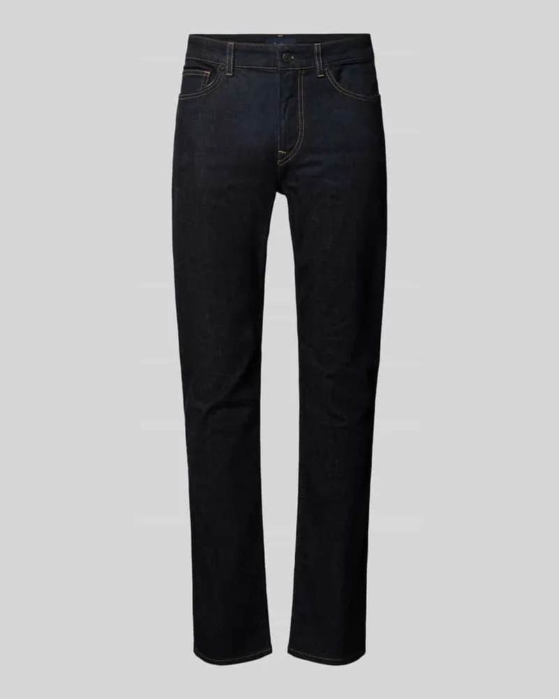 Pepe Jeans Slim Fit Jeans mit Raw-Denim-Optik Dunkelblau
