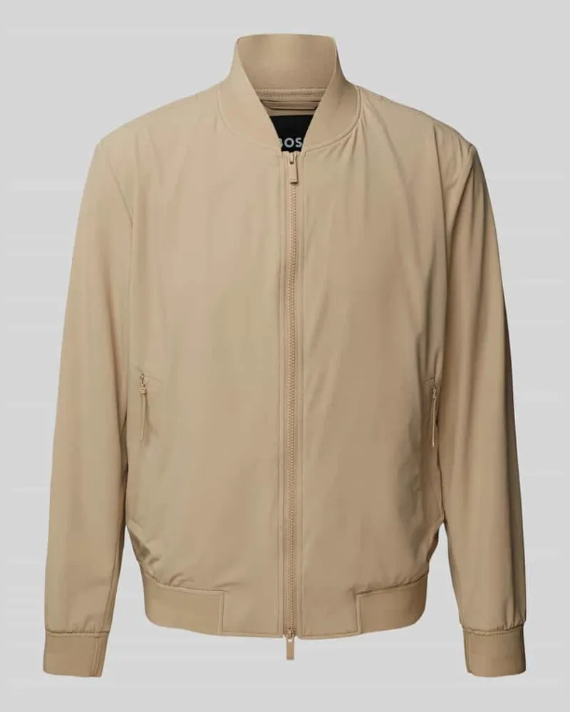 HUGO BOSS Bomberjacke mit Zweiwege-Reißverschluss Modell 'Hanry Beige