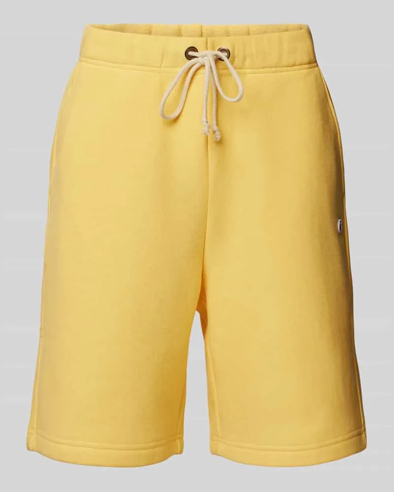 Champion Regular Fit Sweatshorts mit Label-Badge Beige