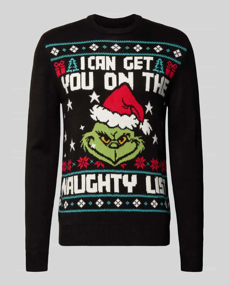 MONTEGO Strickpullover mit gerippten Abschlüssen Black