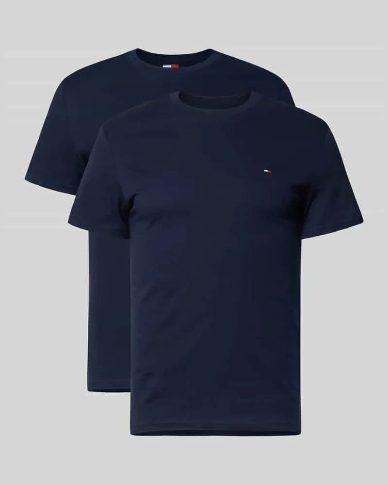 Tommy Hilfiger Slim Fit T-Shirt Set aus reiner Baumwolle im 2er-Pack Dunkelblau