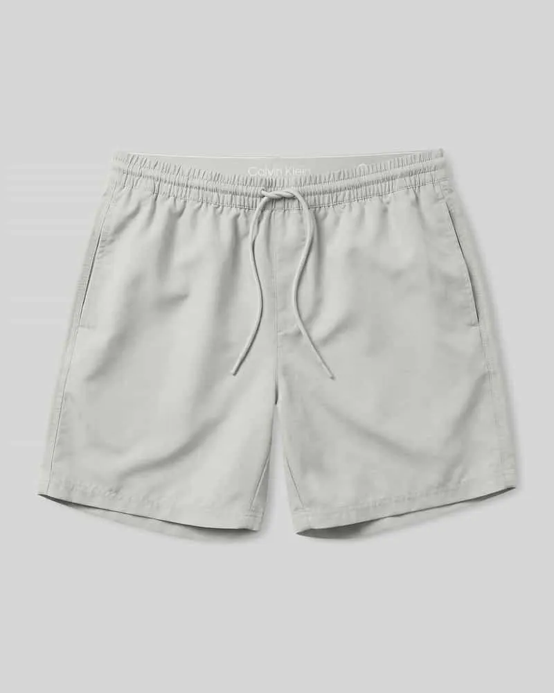 Calvin Klein Badeshorts mit Logo Bund Silber