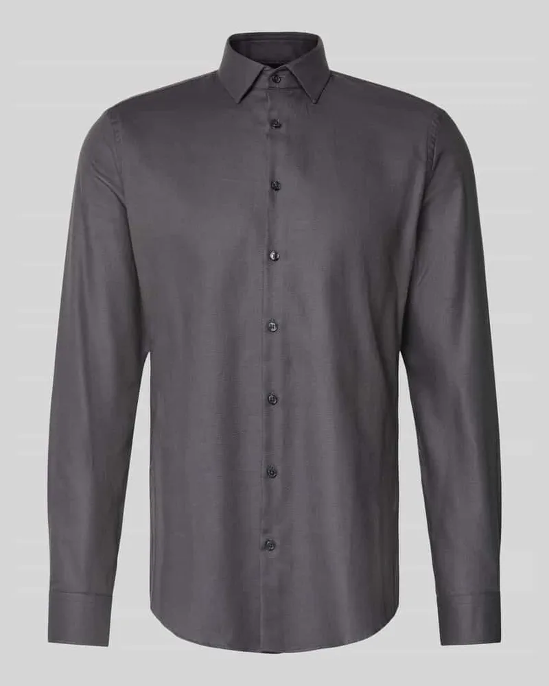 JAKE*S Slim Fit Business-Hemd mit Knopfleiste 