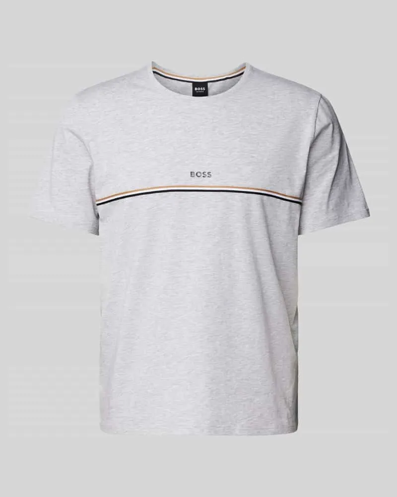 HUGO BOSS T-Shirt mit Rundhalsausschnitt Modell 'Unique Hellgrau