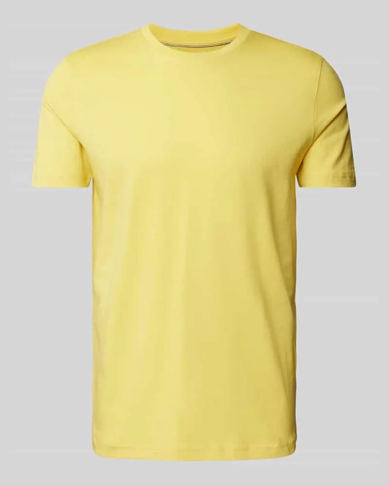 Christian Berg T-Shirt mit geripptem Rundhalsausschnitt 