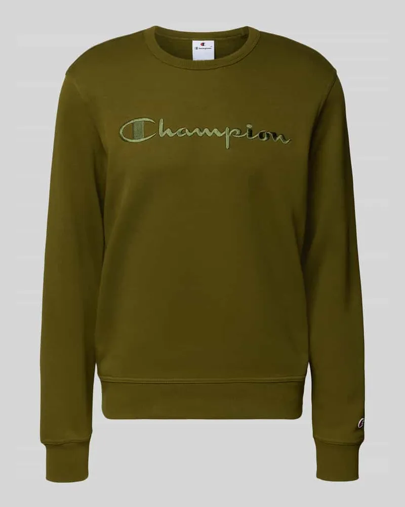 Champion Sweatshirt mit Label-Stitching und Rundhalsausschnitt Gruen