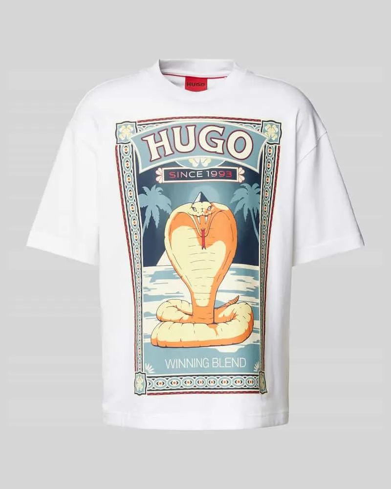 HUGO BOSS T-Shirt mit Motiv- und Label-Print Modell 'Dicobri 