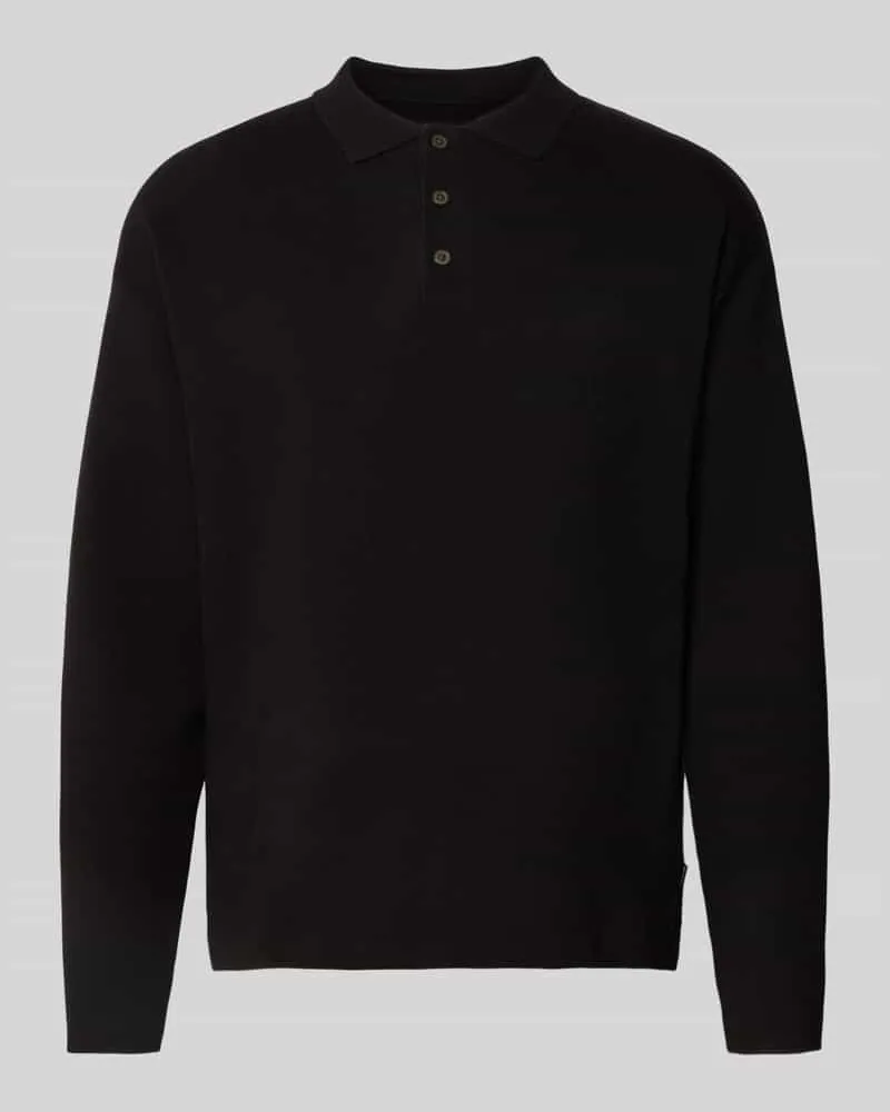 Jack & Jones Strickpullover mit Polokragen Modell 'BLABRADFORT Black