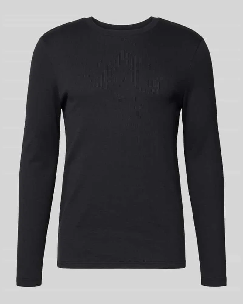 McNeal Longsleeve mit Strukturmuster und Rundhalsausschnitt Black