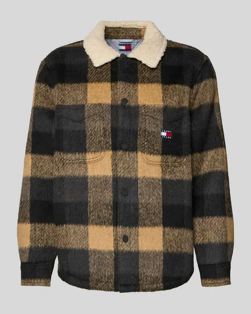 Tommy Hilfiger Oversized Hemdjacke mit Teddy-Fleece 