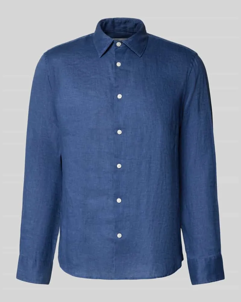 Selected Homme Regular Fit Freizeithemd aus reinem Leinen Modell 'REGKYLIAN Dunkelblau