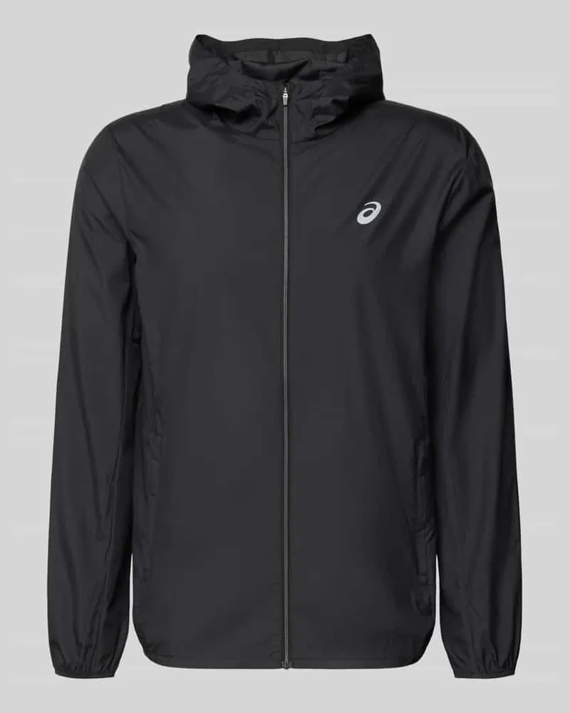 Asics Windbreaker mit Logo-Print und Kapuze Black