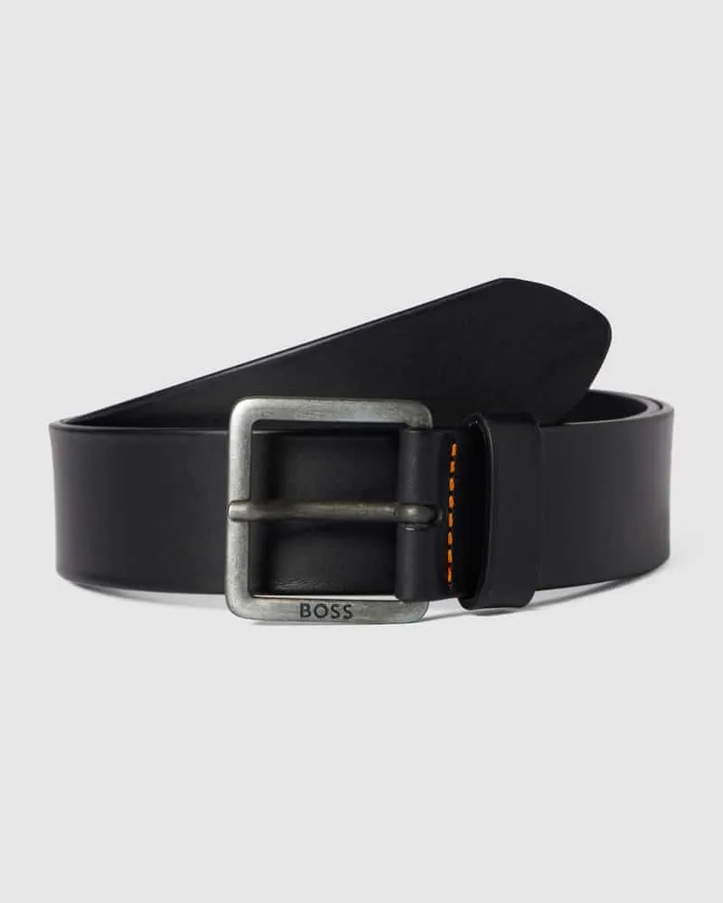 HUGO BOSS Ledergürtel mit Dornschließe Black