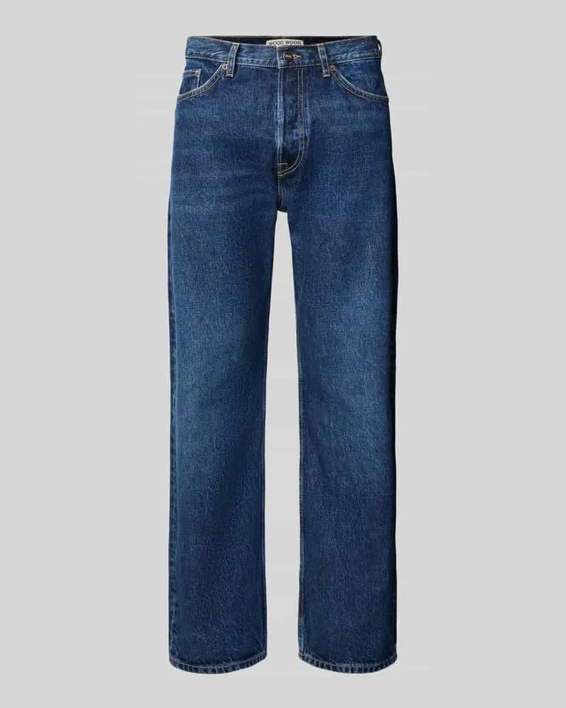 Wood Wood Jeans im Used-Look Modell 'Type 2 Dunkelblau