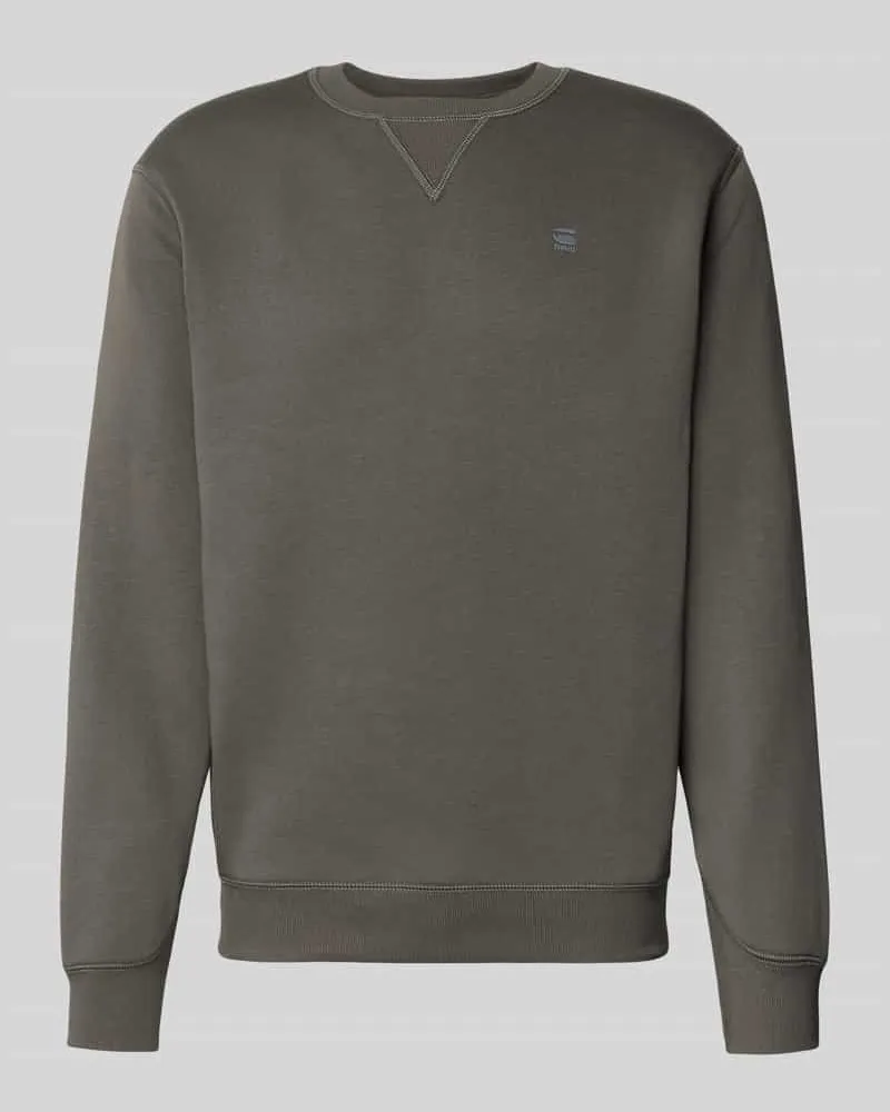 G-STAR RAW Regular Fit Pullover mit Logo-Stitching Modell 'Premium Anthrazit