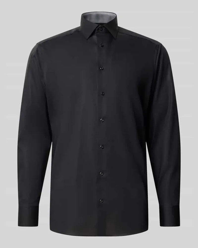 Olymp Regular Fit Businesshemd mit Kentkragen Black