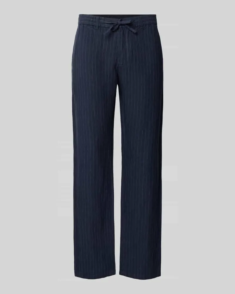 Gant Straight Fit Leinenhose mit Gesäßtaschen Marine