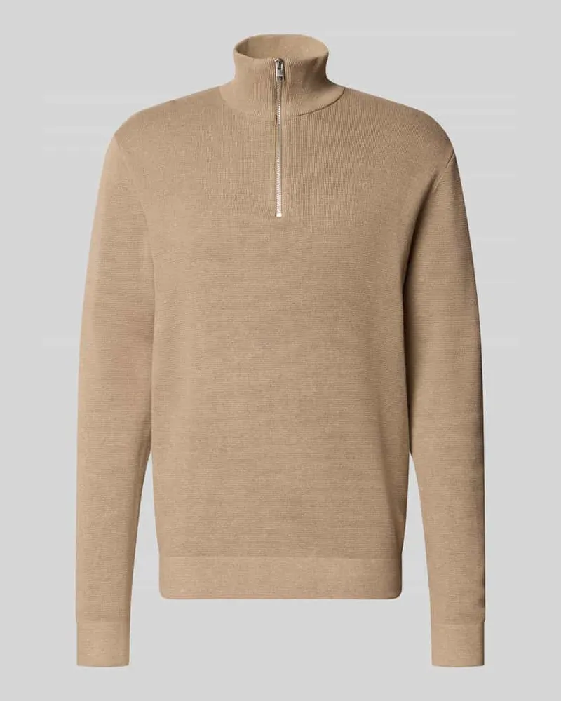 Jack & Jones Slim Fit Strickpullover aus reiner Baumwolle Modell 'MILANO Beige