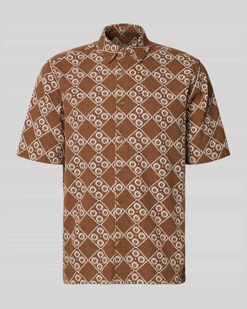 Only & Sons Regular Fit Freizeithemd aus reiner Baumwolle Modell 'JOHNSON Dunkelrot