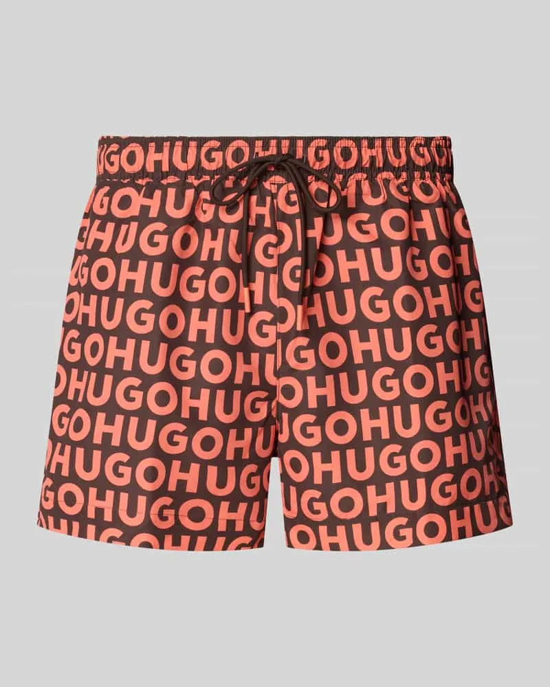 HUGO BOSS Badehose mit Tunnelzug Modell 'KALY Orange