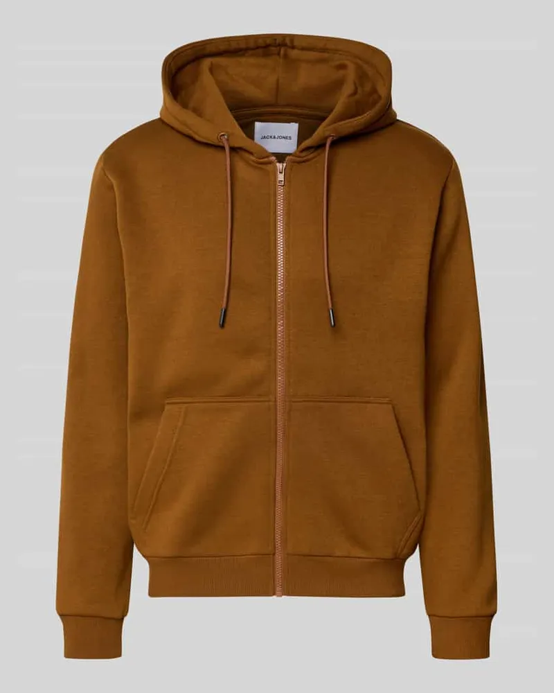 Jack & Jones Sweatjacke mit Kapuze Modell 'BRADLEY Cognac