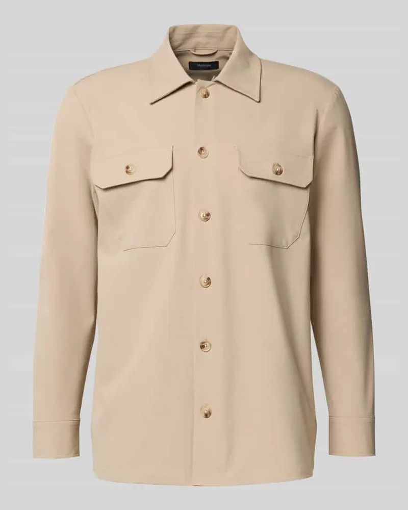 Matinique Regular Fit Hemdjacke mit Kentkragen Modell 'Damo Beige