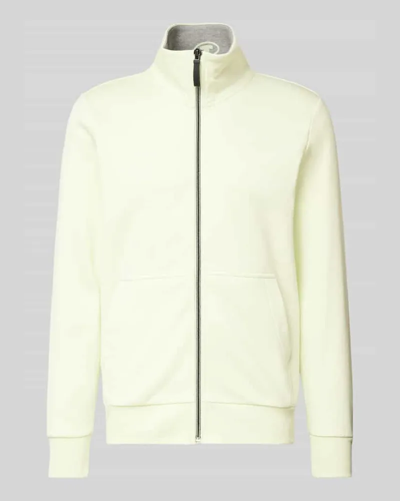 Tom Tailor Regular Fit Sweatjacke aus Baumwoll-Mix mit Stehkragen 