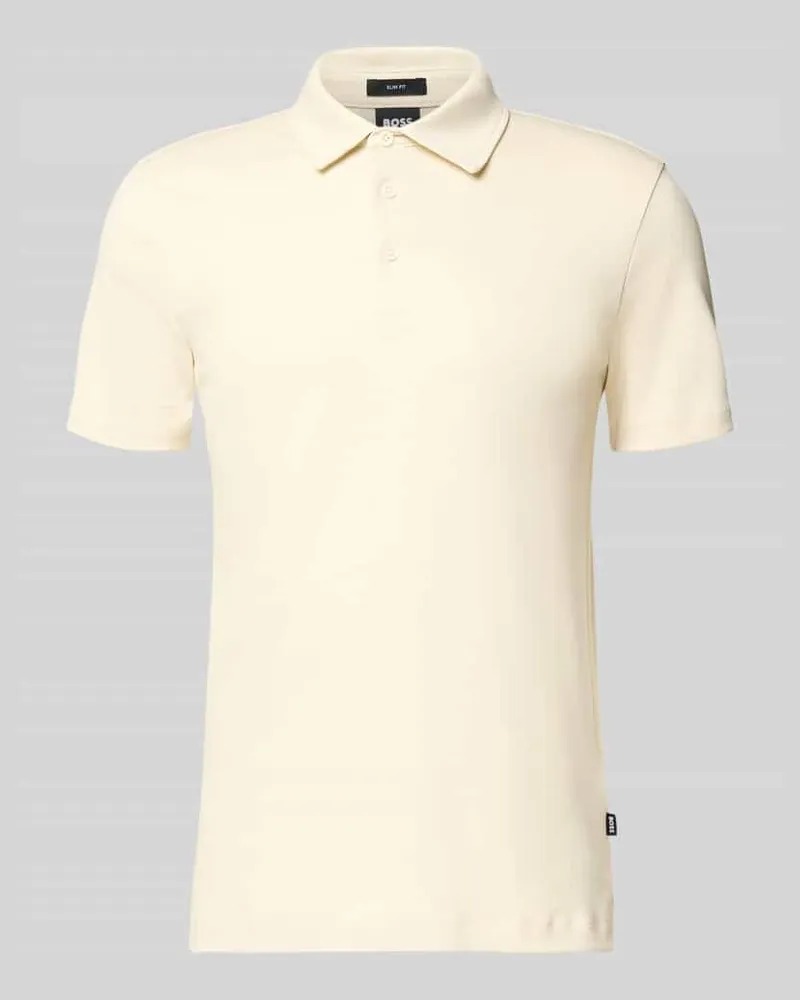 HUGO BOSS Regular Fit Poloshirt aus reiner Baumwolle Modell 'PALOSH Offwhite