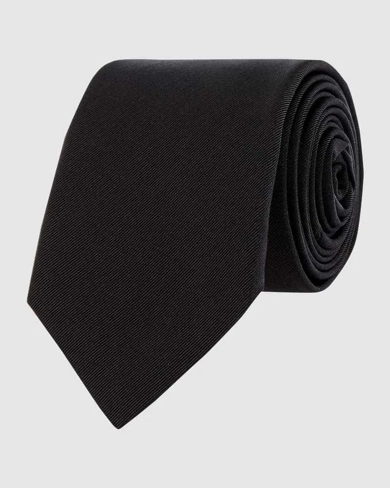 Blick Krawatte aus Seide in unifarbenem Design (7 cm Black